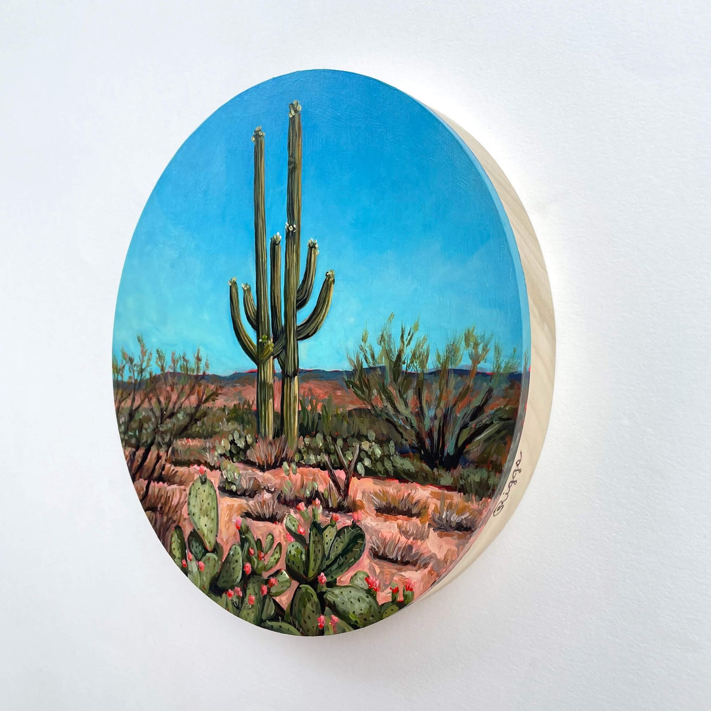 Double Barrel - 8" round painting