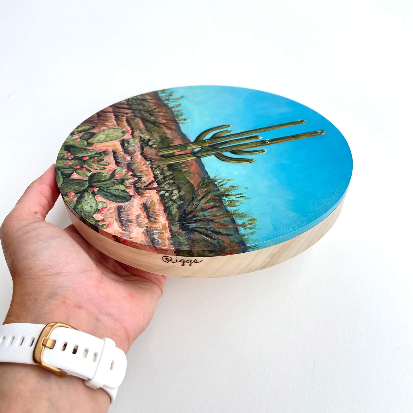 Double Barrel - 8" round painting