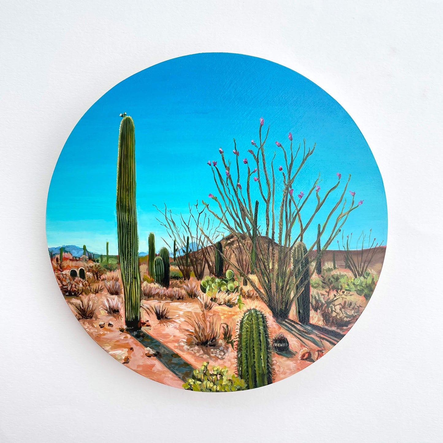 Miss Independence - 8" round painting