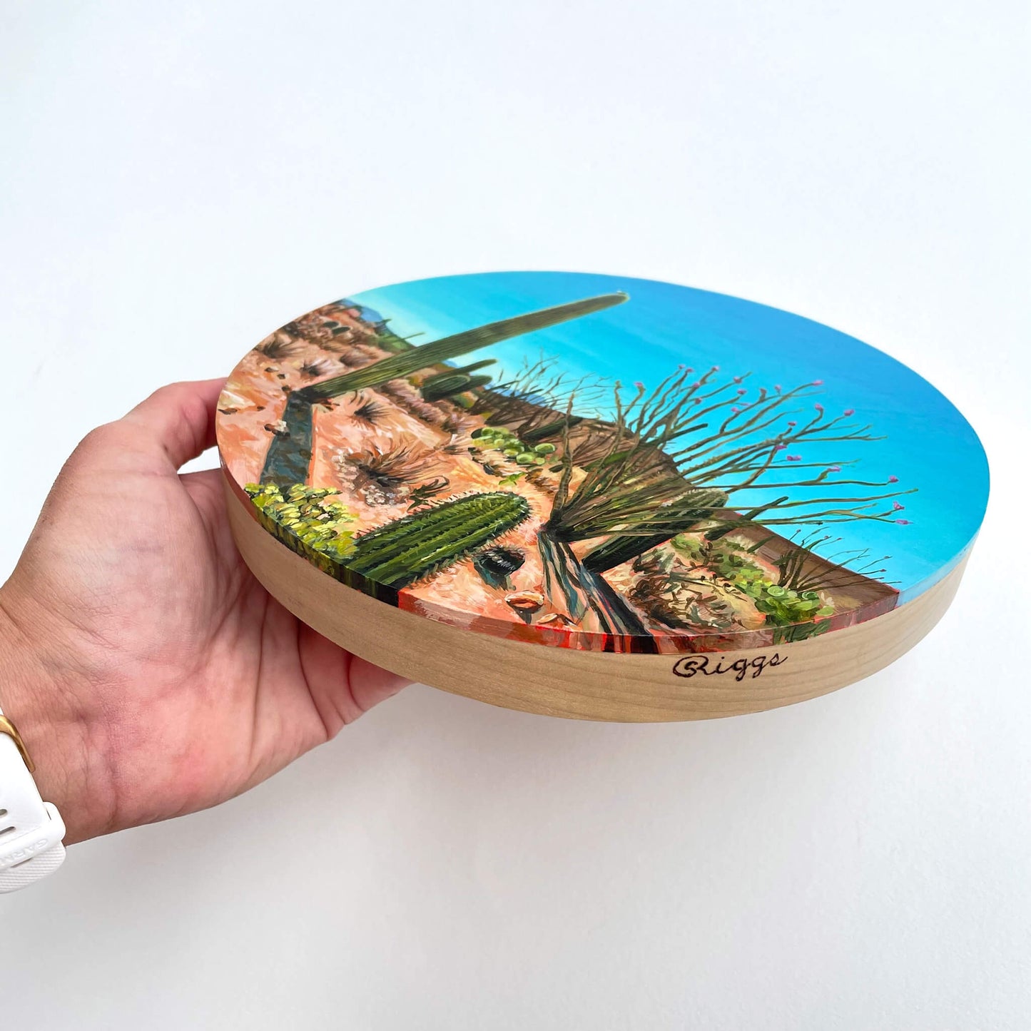 Miss Independence - 8" round painting