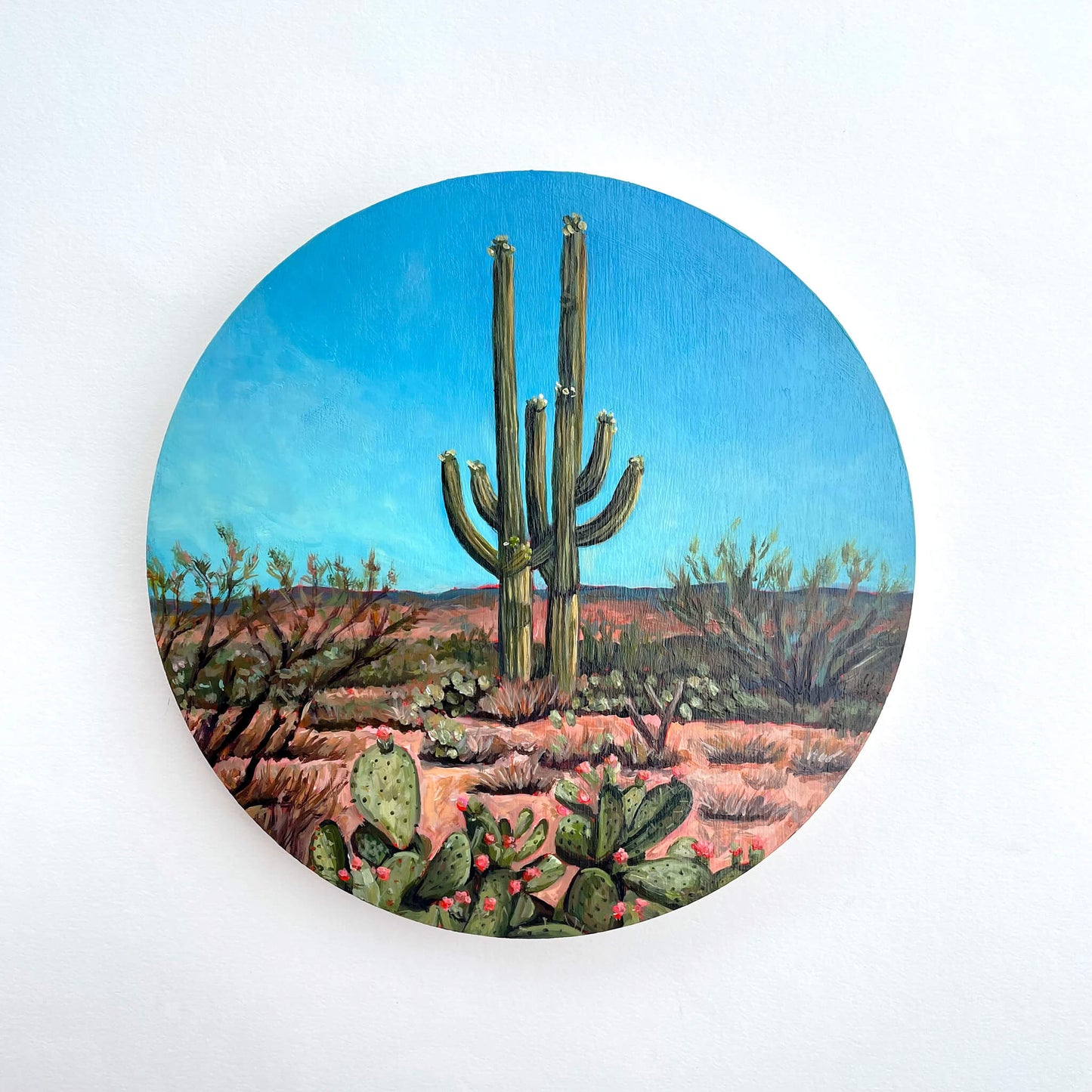 Double Barrel - 8" round painting