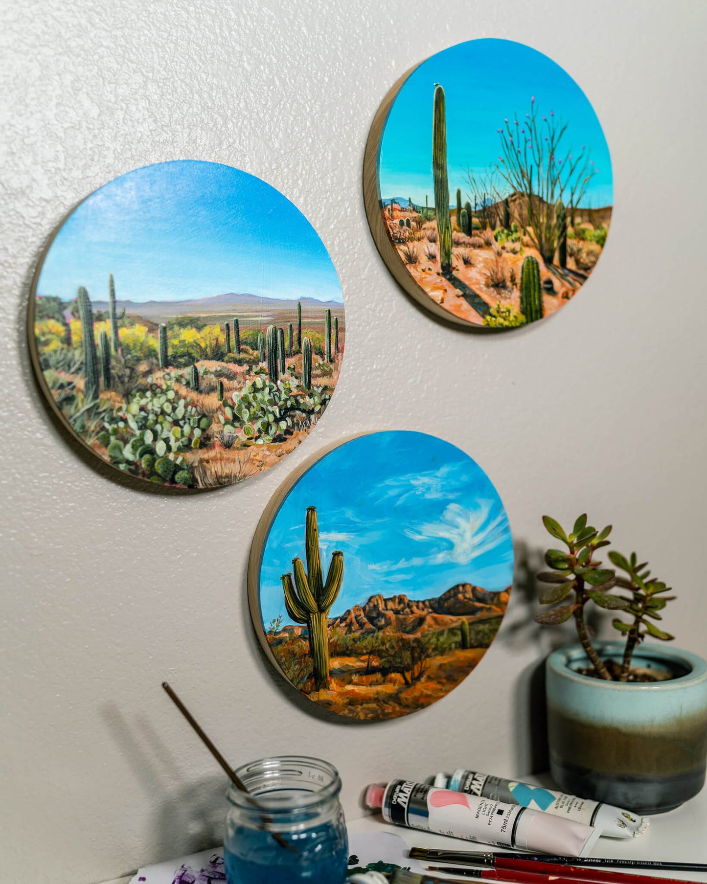 Tucson Sensations - 8" round painting